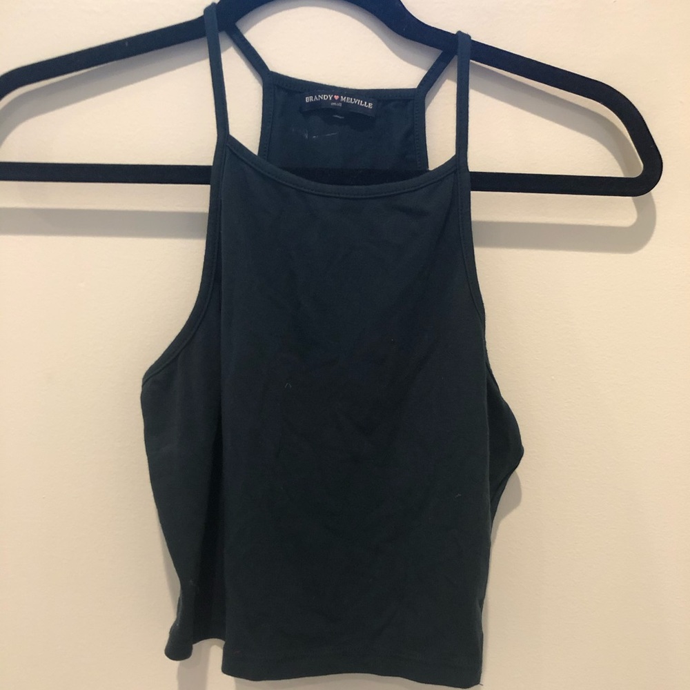 Green brandy Melville halter crop top